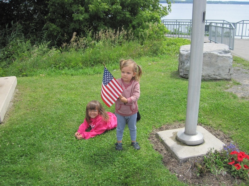 Greta and Sohpia American Flag1.JPG